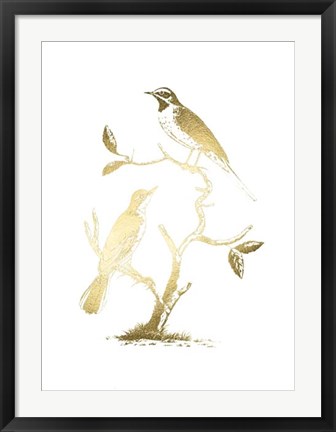 Framed Gold Foil Birds II Print