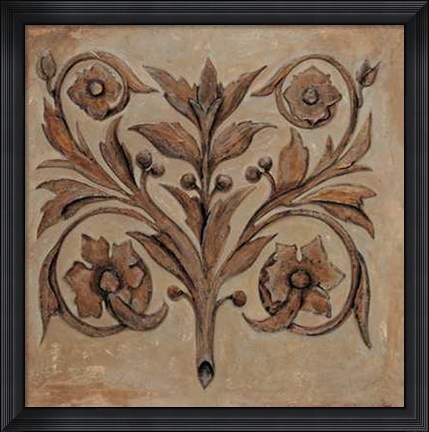 Framed Pablo Segovia - Decorative Scroll I Print