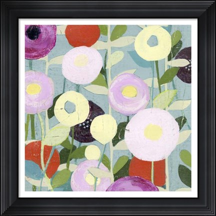 Framed Poppy Strata I Print