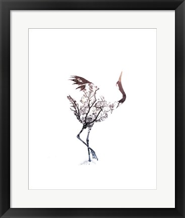 Framed Red Crowned Crane Pair, Part I Inverted Print