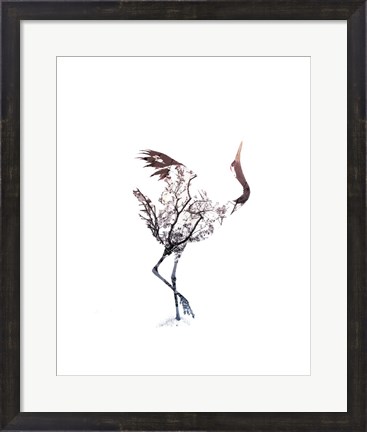 Framed Red Crowned Crane Pair, Part I Inverted Print