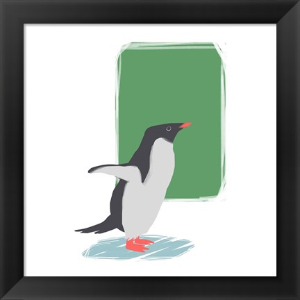 Framed Minimalist Penguin, Boys Part I Print