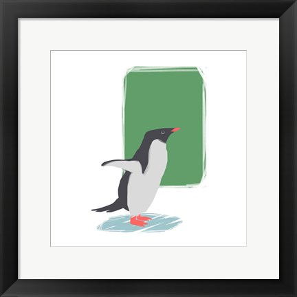 Framed Minimalist Penguin, Boys Part I Print