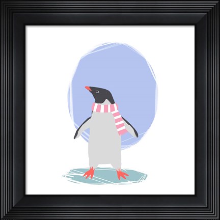 Framed Minimalist Penguin, Girls Part II Print