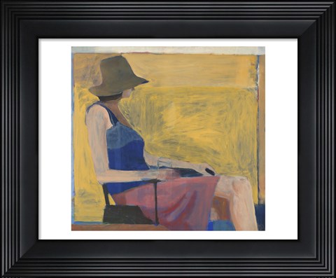 Framed Seated Figure with Hat, 1967 Print
