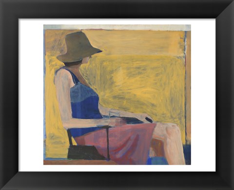 Framed Seated Figure with Hat, 1967 Print