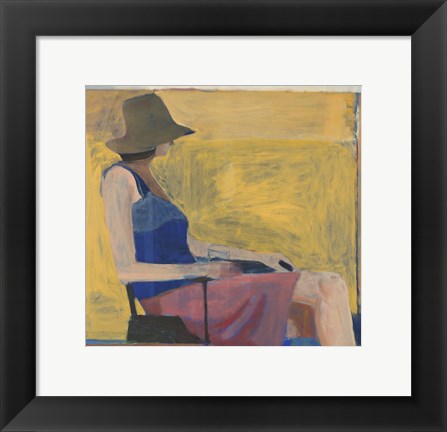 Framed Seated Figure with Hat, 1967 Print