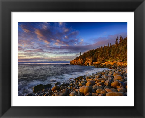 Framed Sunrise on Otter Cliffs #4 Print