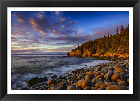 Framed Sunrise on Otter Cliffs #4 Print