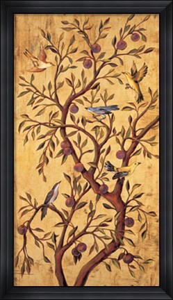 Framed Plum Tree Panel I Print