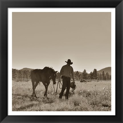 Framed There Will Be Peace In The Valley (sepia) Print