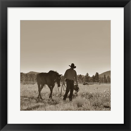 Framed There Will Be Peace In The Valley (sepia) Print