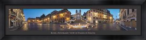 Framed Rome Panoramic View of Plaza di Spagna Print