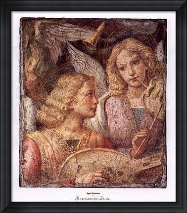 Framed Angeli Musicante Print