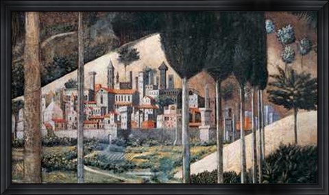 Framed Benozzo Gozzoli - Citta di San Gimignano Size 54.5x31.25 Print