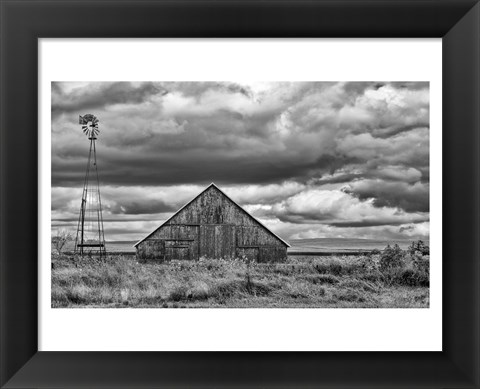 Framed Windmill and Barn Print