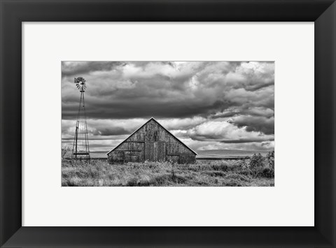 Framed Windmill and Barn Print