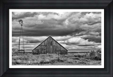 Framed Windmill and Barn Print