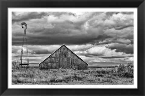 Framed Windmill and Barn Print