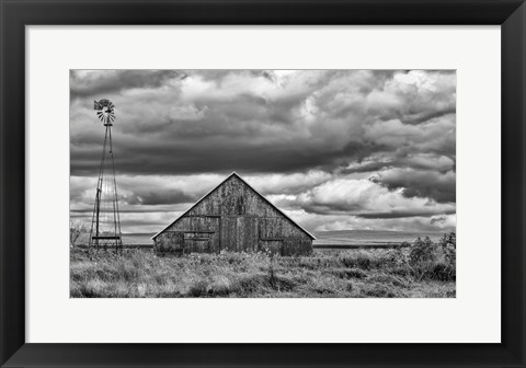 Framed Windmill and Barn Print