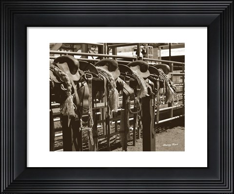 Framed Bareback Saddles Print