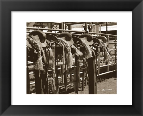 Framed Bareback Saddles Print