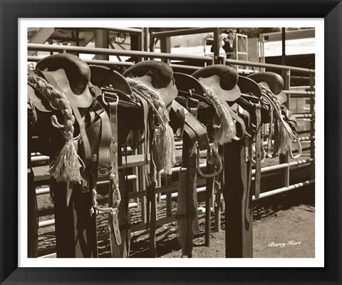 Framed Bareback Saddles Print