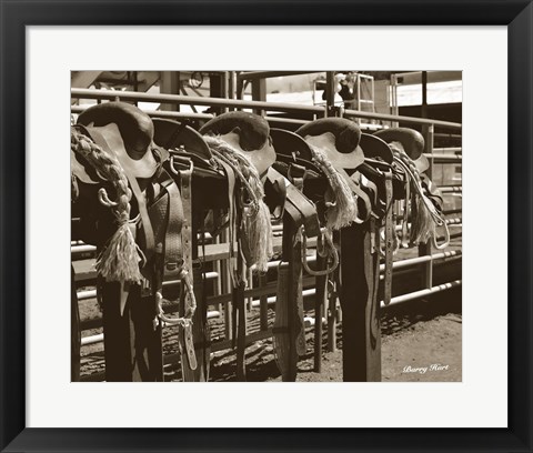 Framed Bareback Saddles Print