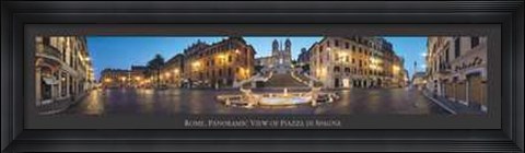 Framed Rome Panoramic View of Plaza di Spagna Print