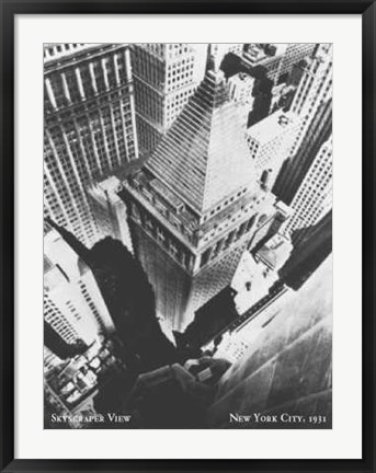 Framed Skyscraper View NYC 1931 Print