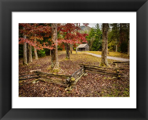 Framed Smokies Cabin Print