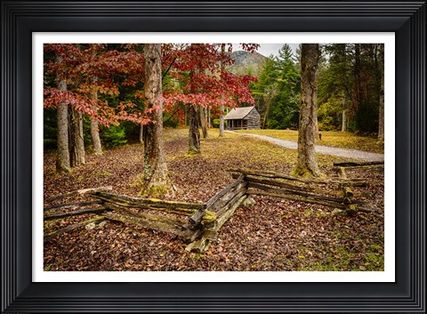 Framed Smokies Cabin Print