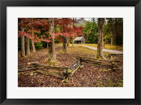 Framed Smokies Cabin Print