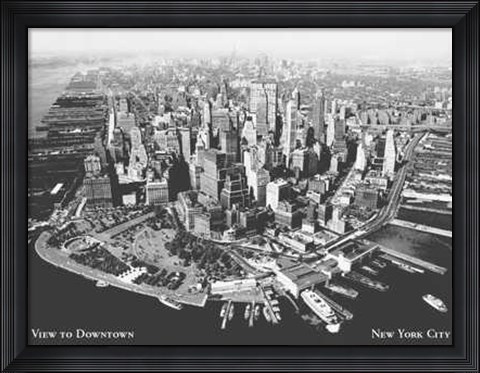 Framed View to Downtown NYC Print