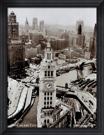 Framed View to the City Chicago 1955 Print