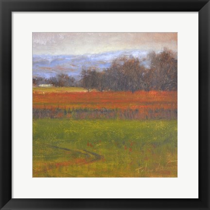 Framed Red Vineyard Near The River I Print
