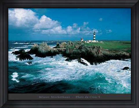 Framed Benoit Stichelbaut - Phare du Creac&#39;h Size 31.5x23.75 Print