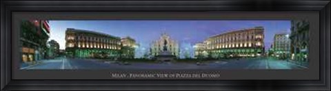 Framed Italy Milan - Panoramic Piazza del Duomo Print