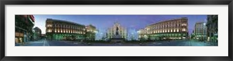 Framed Italy Milan - Panoramic Piazza del Duomo Print
