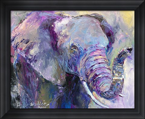 Framed Blue Elephant Print
