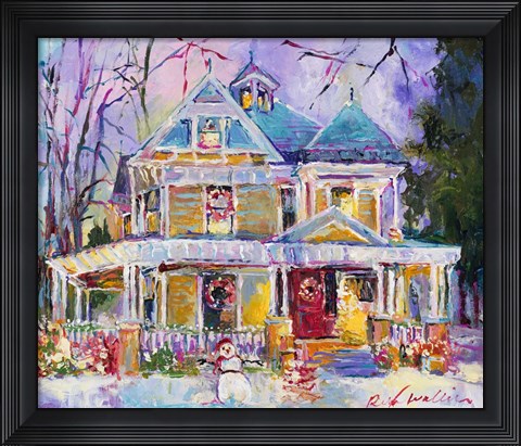 Framed Christmas House Print