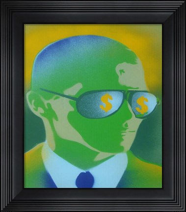 Framed Dollar Bills Green Print
