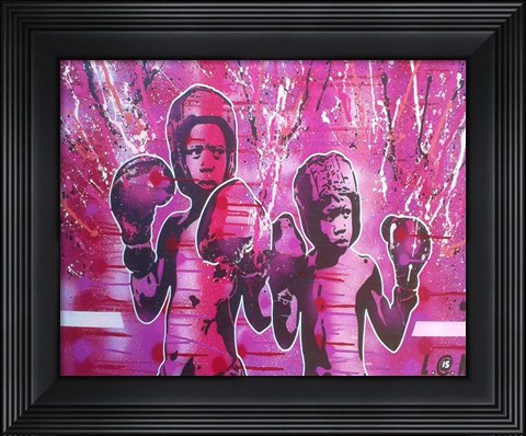 Framed Boxers Guard Ya Grill Print