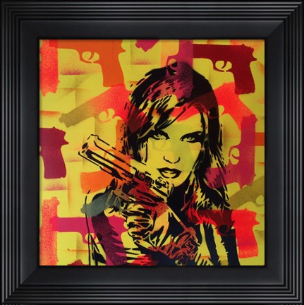Framed Revolver Yellows Print