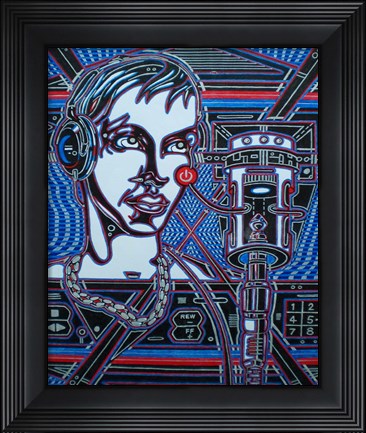 Framed Head Phones Print