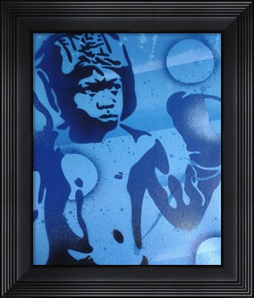 Framed Blue Boxer Print