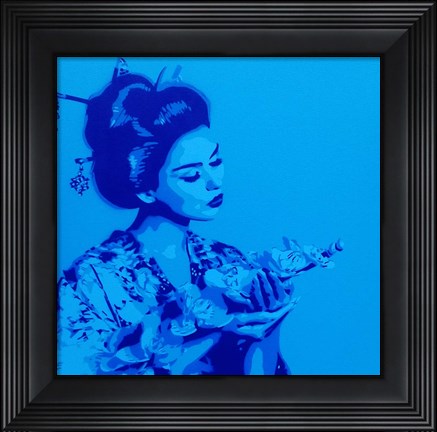 Framed Blue Geisha Print