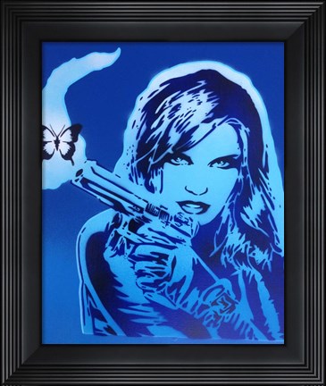 Framed Girls Guns And Butterflies Print