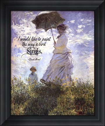 Framed Monet Quote Madame Monet and Her Son Print