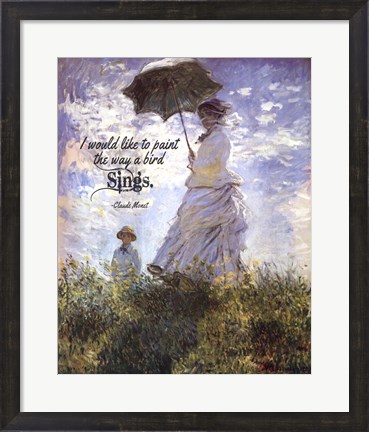 Framed Monet Quote Madame Monet and Her Son Print